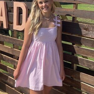 Pink Seersucker Sundress